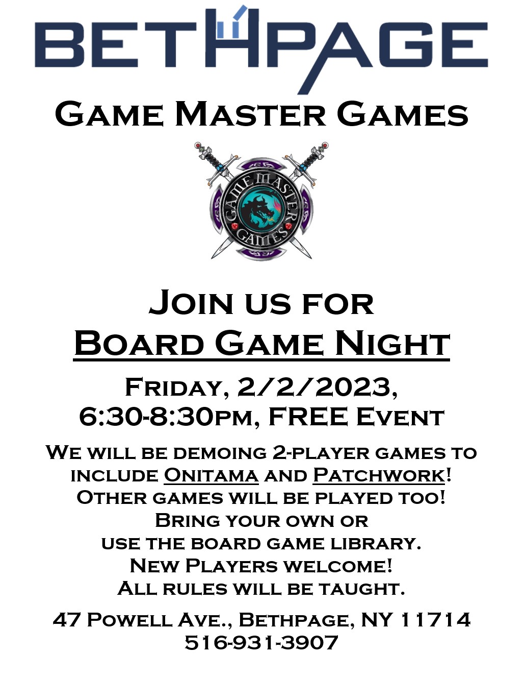 Want some good free friendly fun? Join us for Bethpage Library’s Board Game Night!