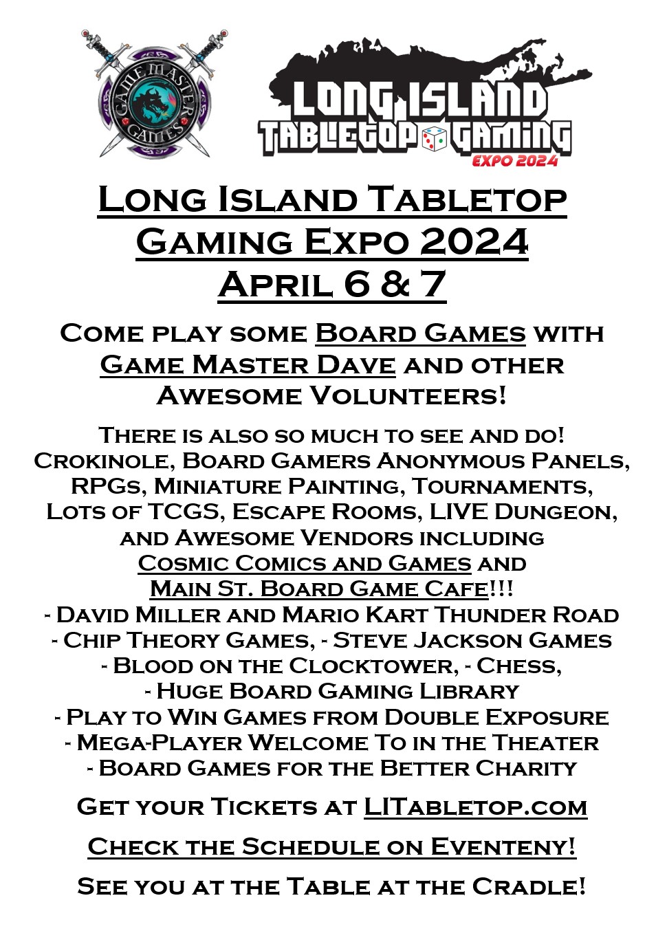 Have fun and make some new friends at the Long Island Tabletop Gaming Expo!